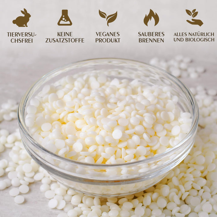 Sojawachs für Kerzen 1KG/5KG/10KG, Premium Kerzenwachs, Kerzenwachs zum Giessen &amp; Kerzenherstellung,