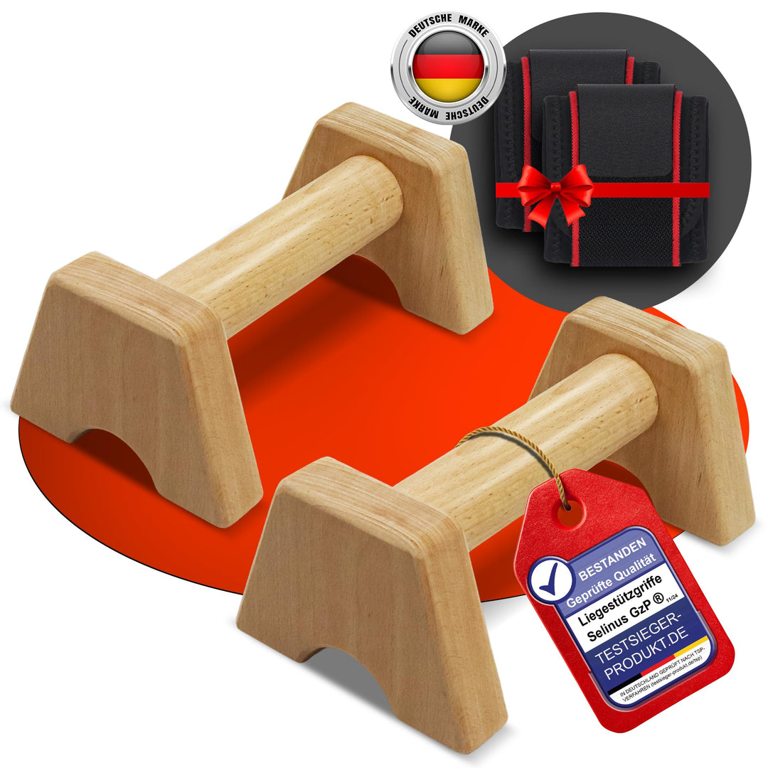 Liegestützgriffe aus Buche Holz – Gelenkschonend & Rutschfest – Perfekt für Calisthenics, Handstand