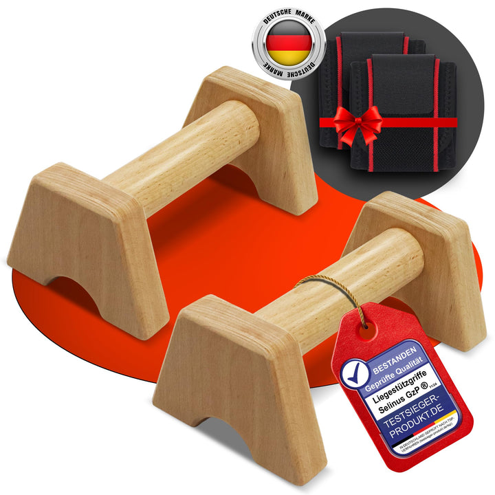 Liegestützgriffe aus Buche Holz – Gelenkschonend & Rutschfest – Perfekt für Calisthenics, Handstand