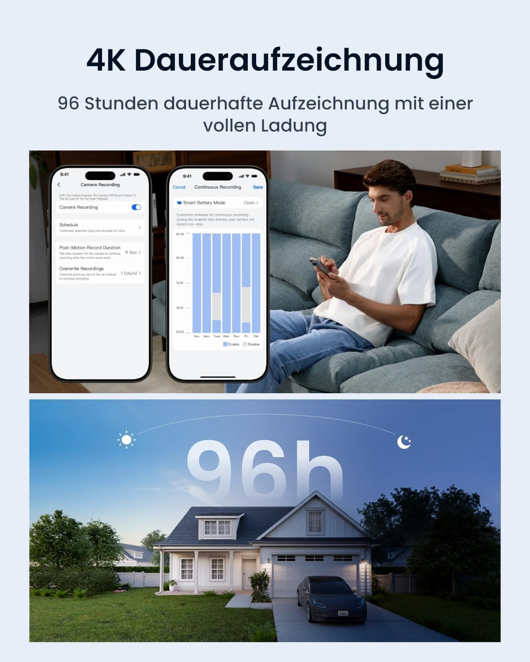 Reolink Altas PT Ultra, 4K Solar Überwachungskamera Aussen Akku mit Daueraufzeichnung, ColorX-Nachts