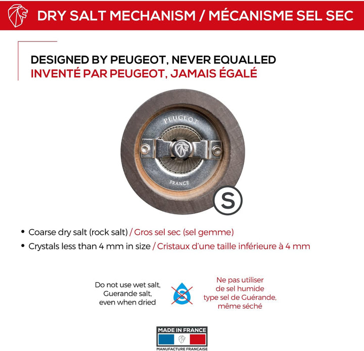 Peugeot Paris Manuelle Salzmühle, Klassische Mahlgradeinstellung, Höhe: 30 cm, Holz, Braun, 870430/S