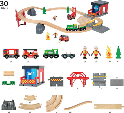 BRIO 33817 - Bahn Grosses Feuerwehr Deluxe Set, bunt