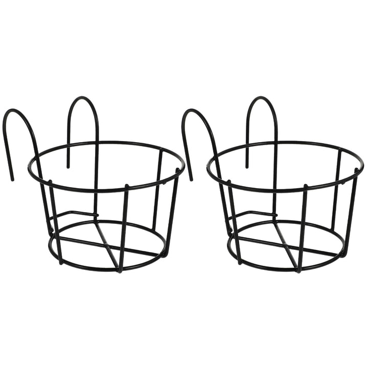 YARNOW 2 Stück Hängende Geländer Pflanzgefässe-Blumentopfhalter Balkon Hängend Metall-Blumenkasten M