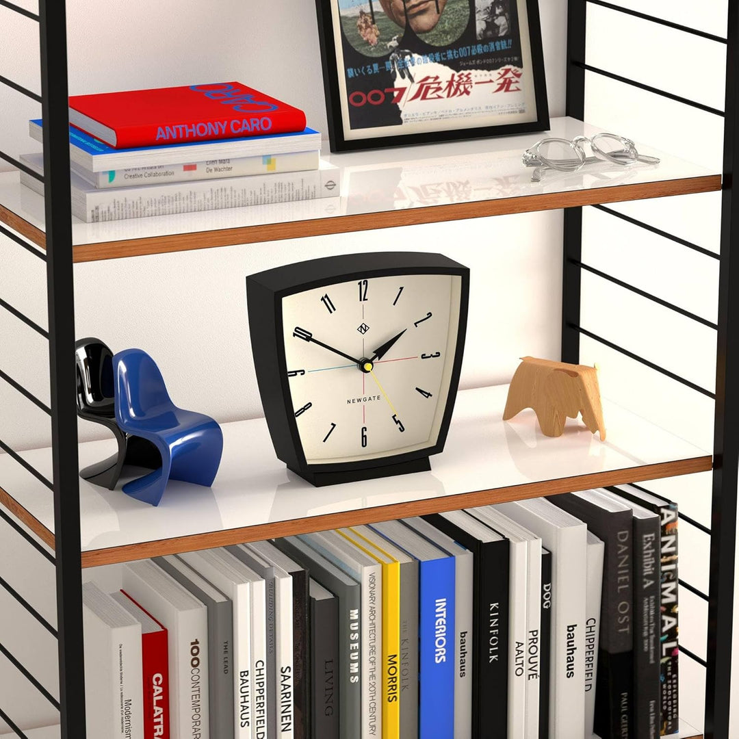 NEWGATE® Odyssey Schreibtisch Uhr | Retro Design | Schwarz | Moderner mid Century Stil für Schreibti