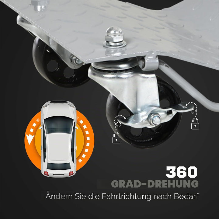 DURHAND Rangierheber 2 Stücke 680Kg Rangierhilfe Reifenwechsel Wagenheber mit 4 Rollen für Auto PKW