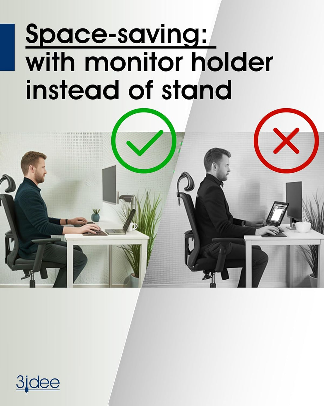 3IDEE Universeller VESA Distanzhalter, Abstandshalter, Spacer kompatibel mit vielen Samsung, HP, MSI