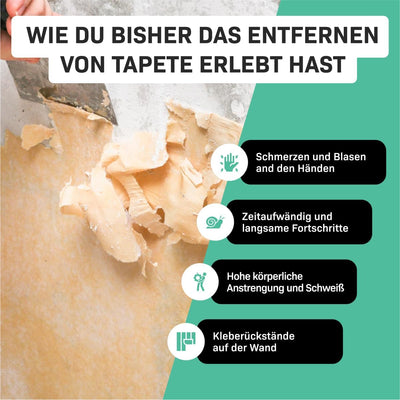 VONROC Tapetenlöser 2300 W – 4,5 l – 4 m langer Schlauch, Spachtel für Wände und 2 Dampfplatten im L