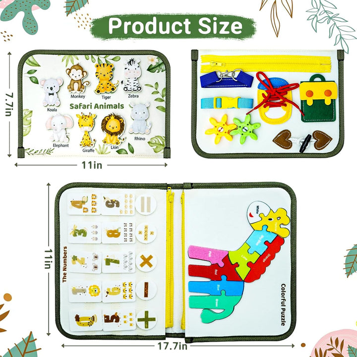Almaxi Busy Board Montessori Spielzeug für die Entwicklung deines Kinde English, English