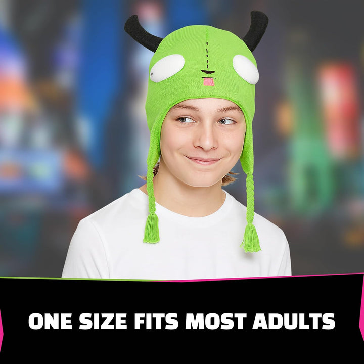 Concept One Unisex-Erwachsene Invader Zim, Peruanische Wintermütze mit Ohren und Quasten Beanie-Mütz