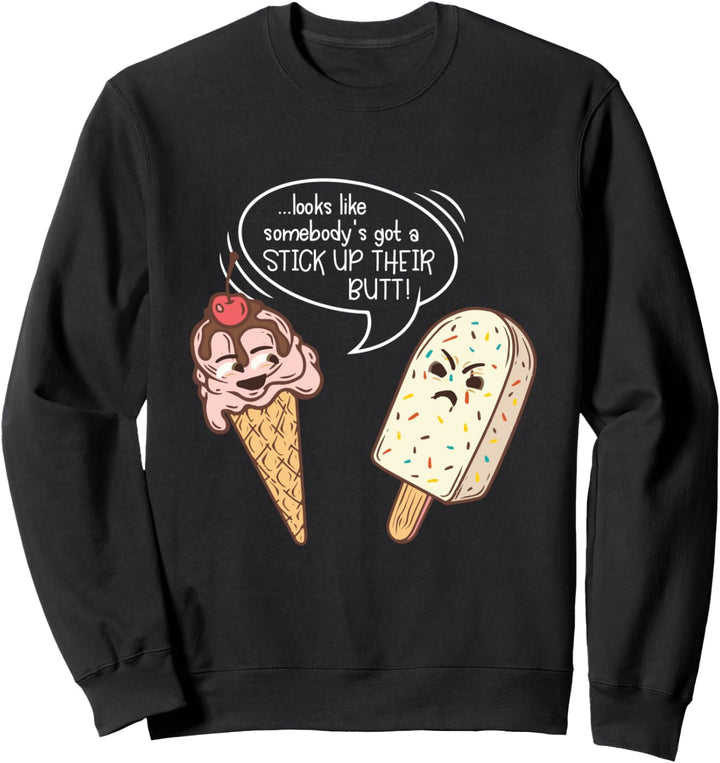 Ice Cream Day Cone and Popsicle - Funny Parlor Talk Gift Sweatshirt