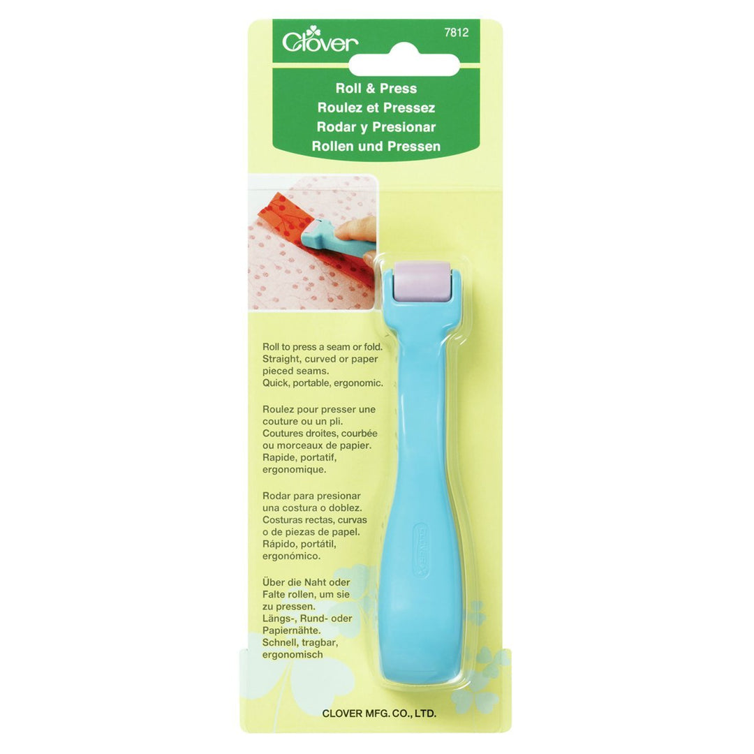 Clover Naht- und Faltenroller Rollen und Pressen/ VE3 Kurzwaren, Kunststoff, Blau, 21 x 8 x 3 cm, 1