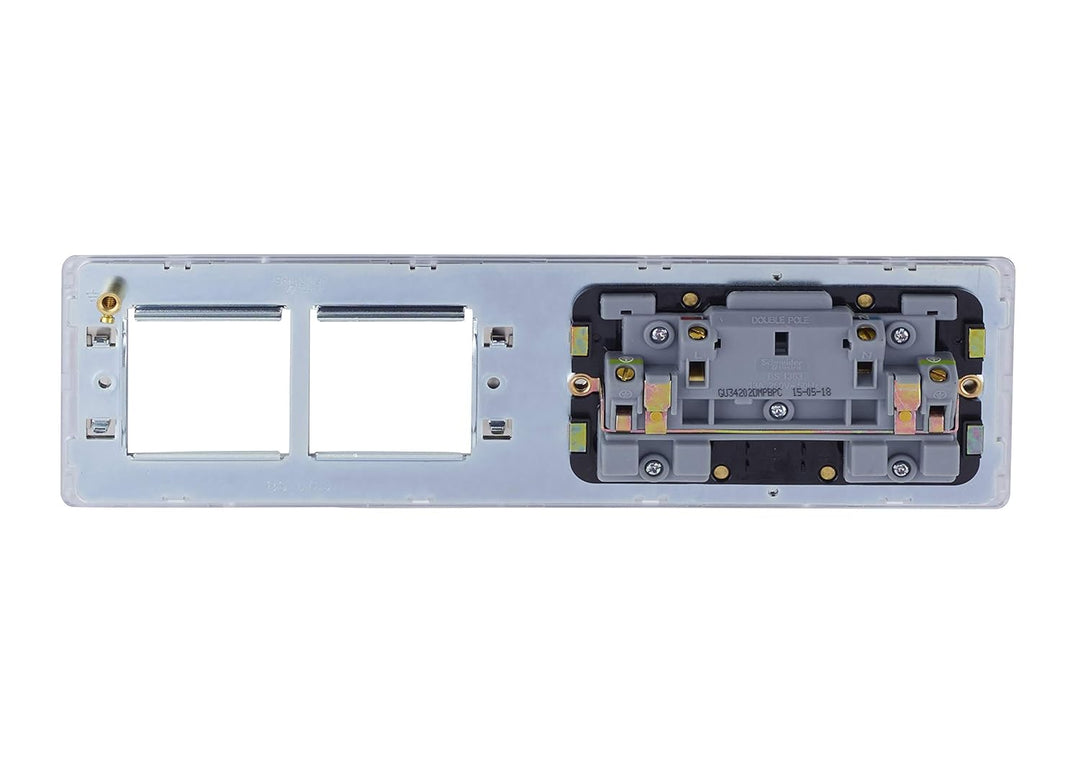 Schneider Electric Ultimate schraubenlose, geschaltete Doppelsteckdose mit flacher Platte, doppelpol