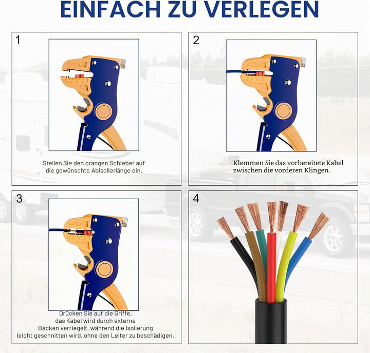 7 Adriges Fahrzeugleitung Kabel 20m, 12V 24V 7 Adriges Anhängerkabel LED-Rücklichter Verkabelung Kab