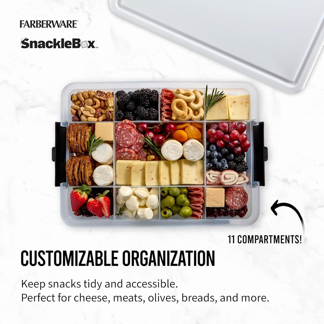 Farberware Grosses Build-A-Board Snacklebox Serviertablett mit verschliessbarem Kunststoff-Schneideb