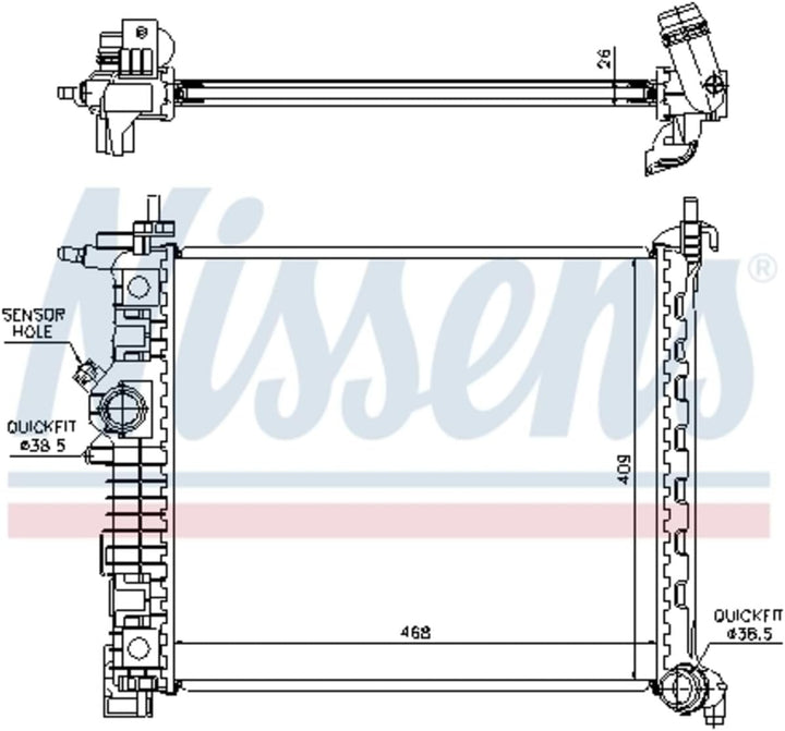 Nissens 630735 Kühler, Motorkühlung