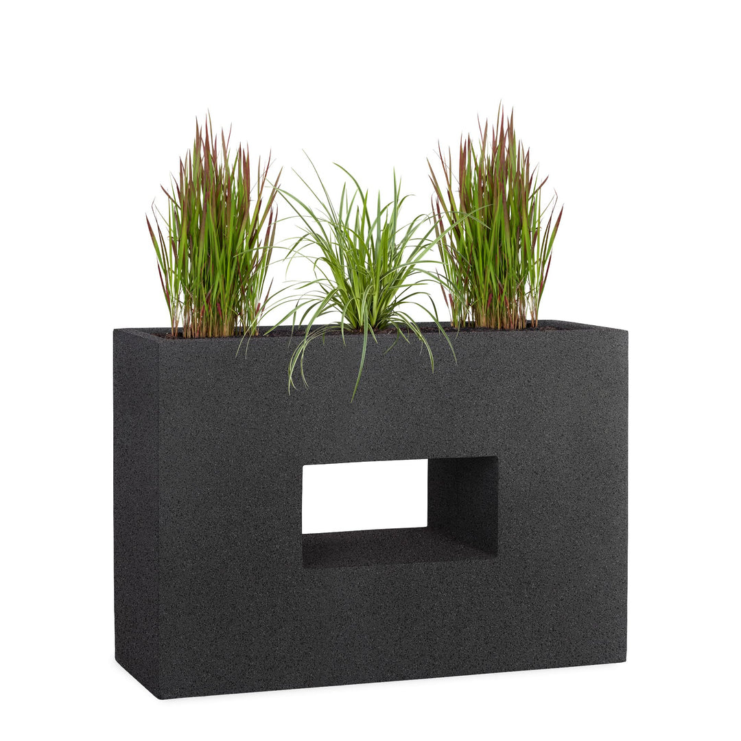 Pflanzwerk® Pflanzkübel Vista Granit Anthrazit 52x75x27cm *Frostbeständiger Blumenkübel* *UV-Schutz*