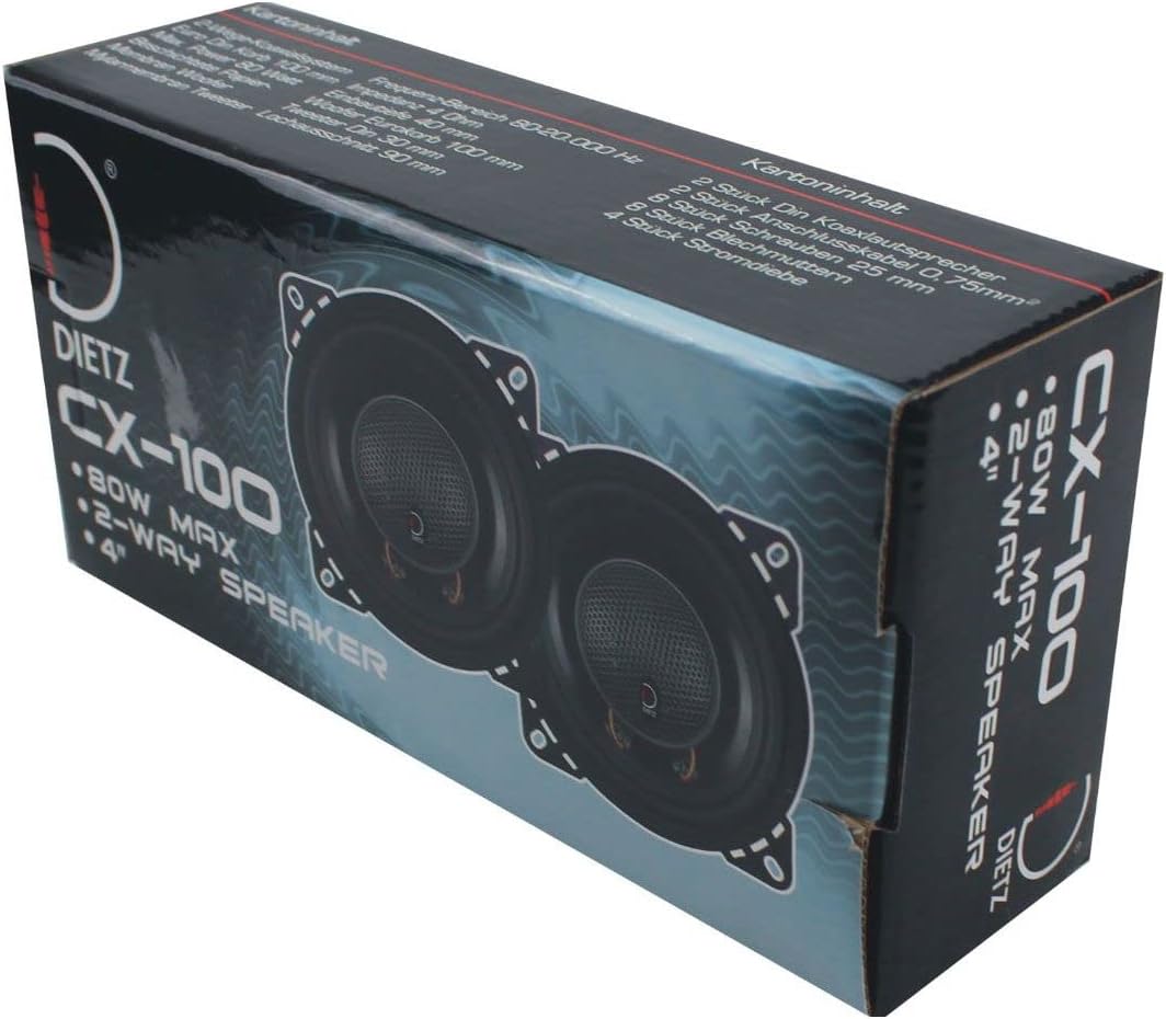 Dietz CX_100-10 cm 2-Wege-Lautsprecher mit 80 Watt (RMS: 40 Watt)