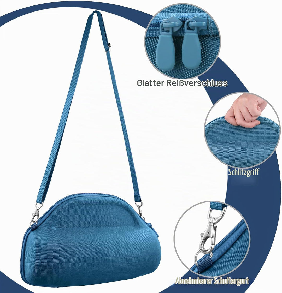 co2CREA Hart Reise Schutz Hülle Etui Tasche für JBL Charge 6 Bluetooth Lautsprecher mit abnehmbarem