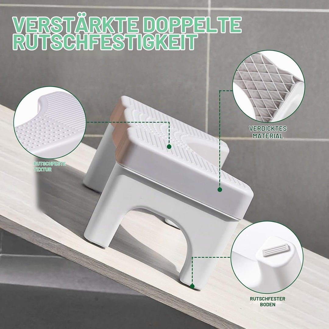 Toilettenhocker,Klohocker,Hocker Toilette mit Anti-Rutsch-Pads,Ergonomischer WC Hocker Tragbarer für