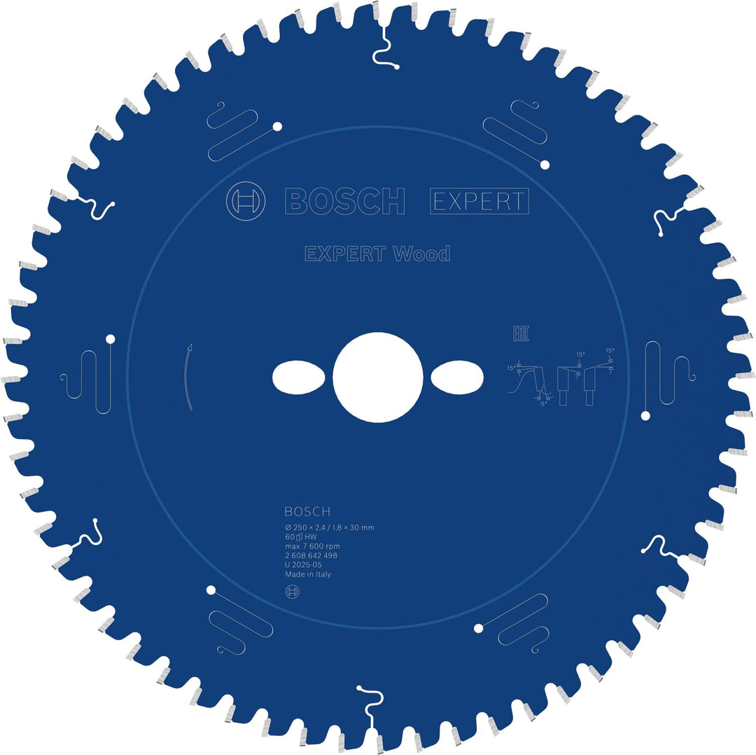 Bosch Professional Kreissägeblatt (für Holz, AussenØ: 250 mm, Bohrung: 30 mm, Zubehör für Kapp- und