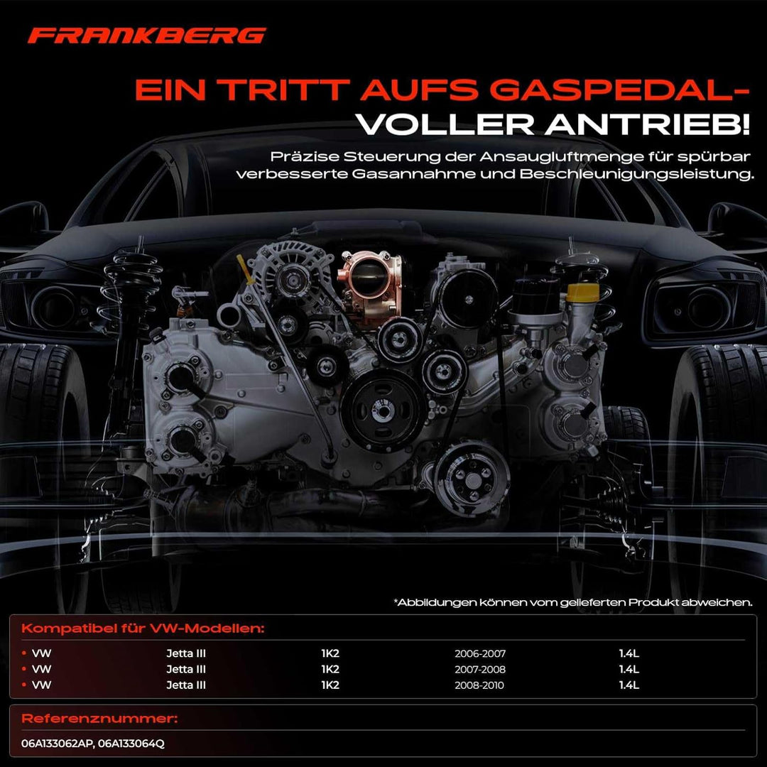 Frankberg Drosselklappe Drosselklappenstutzen für J-e-t-t-a III 1K2 1.4 TSI Benzin 2006-2010 06A1330