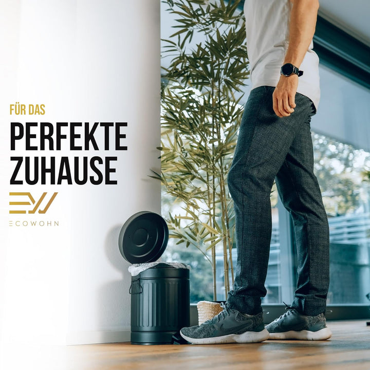Mülleimer fürs Bad, Kosmetikeimer [Softclose, 5 Liter in Landhausstil] Kleiner Badmülleimer | Abfall