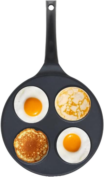 4BIG.fun Pancakes Pfanne Ø26cm | Augenpfanne 3-fache Beschichtung Induktion Frying Pan | 4-Lochpfann