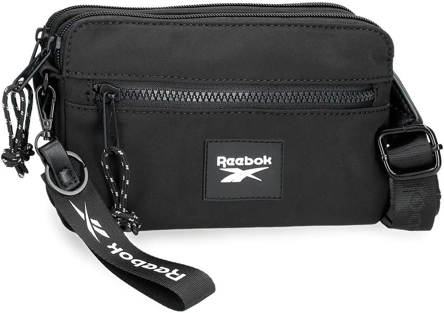 Reebok Damen Elsie Gepäck- Kuriertasche Bandolera Plana Schwarz, Bandolera Plana Schwarz