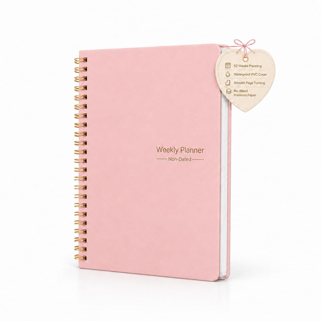 Undatierter Wochenplaner, Wochenziel-Notizbuch, A5 To-Do-Listenplaner, Gewohnheitstracker mit Spiral