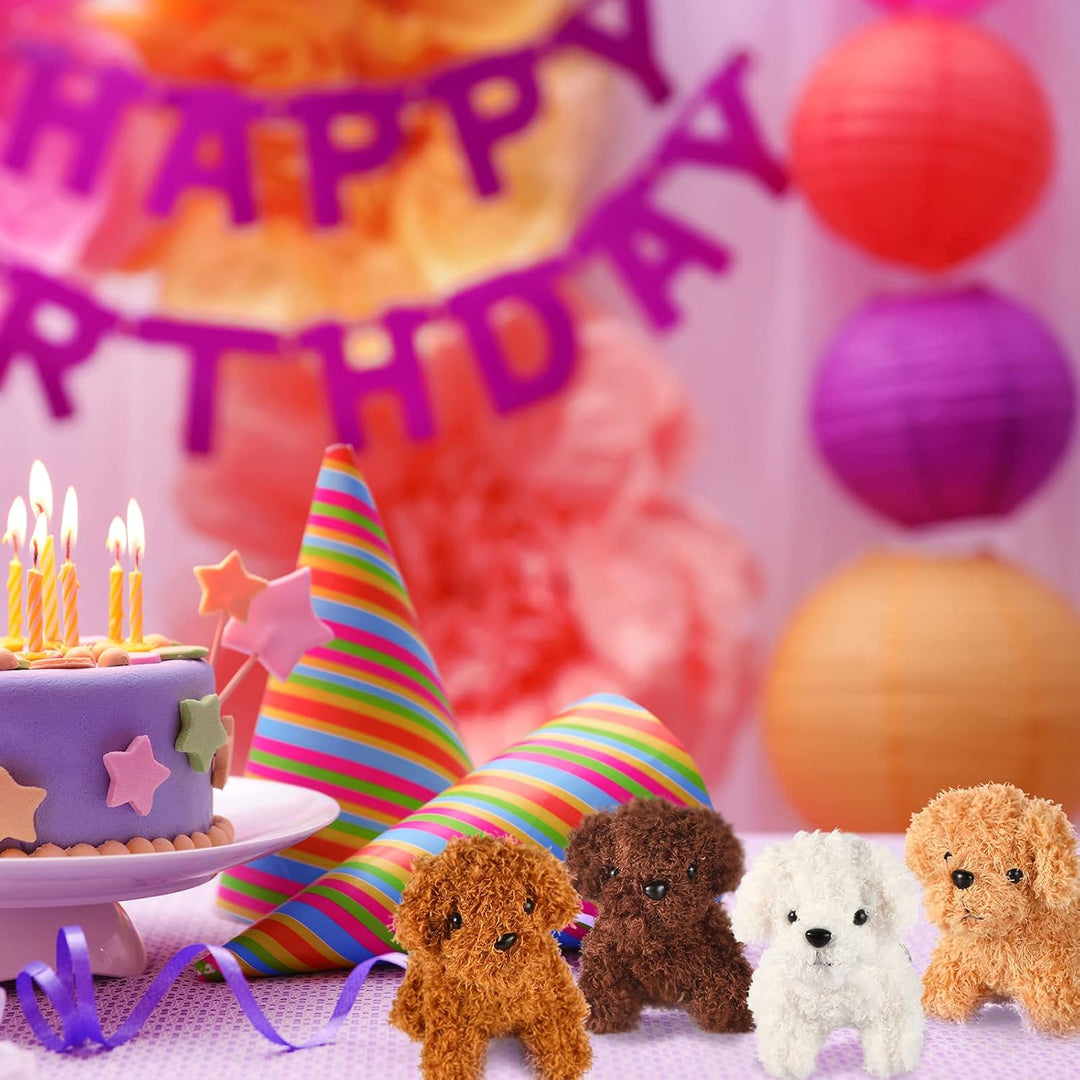 12 Stück Mini Plüsch Hunde Gefüllt Welpe mit Schlüsselanhänger Hunde Party Gefälligkeiten Klein Kusc