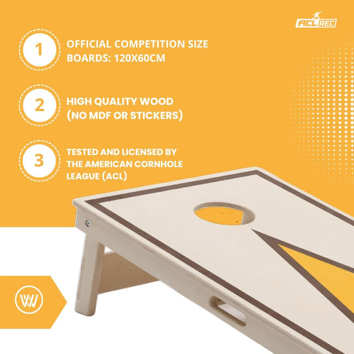 Cornhole Set – 120 x 60 cm - Sackloch Spiel – Wicked Wood – offiziell ACL-lizensiertes Set of Boards