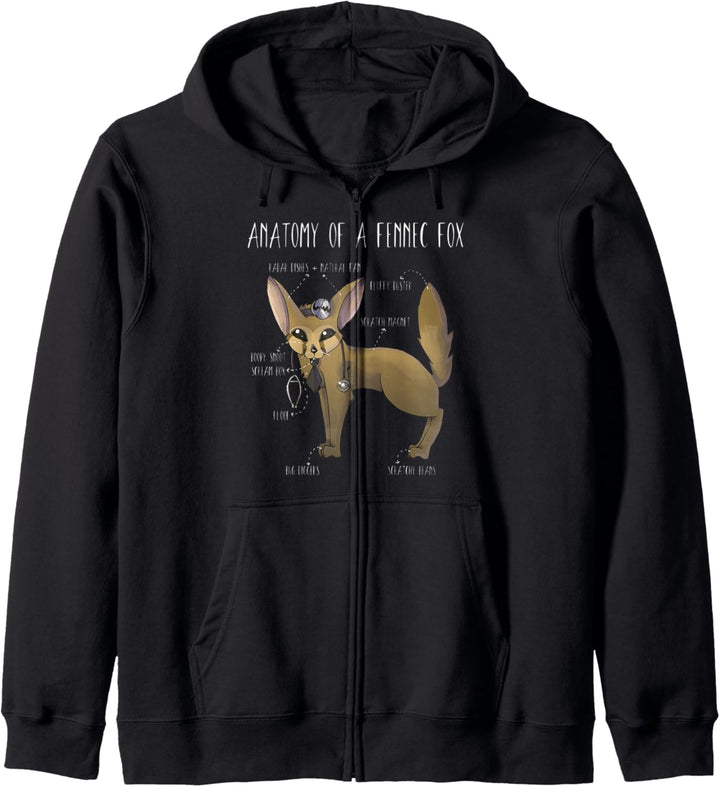 Anatomy Of A Fennec Fox Cute Gift Animal Humor Fennek Fuchs Kapuzenjacke