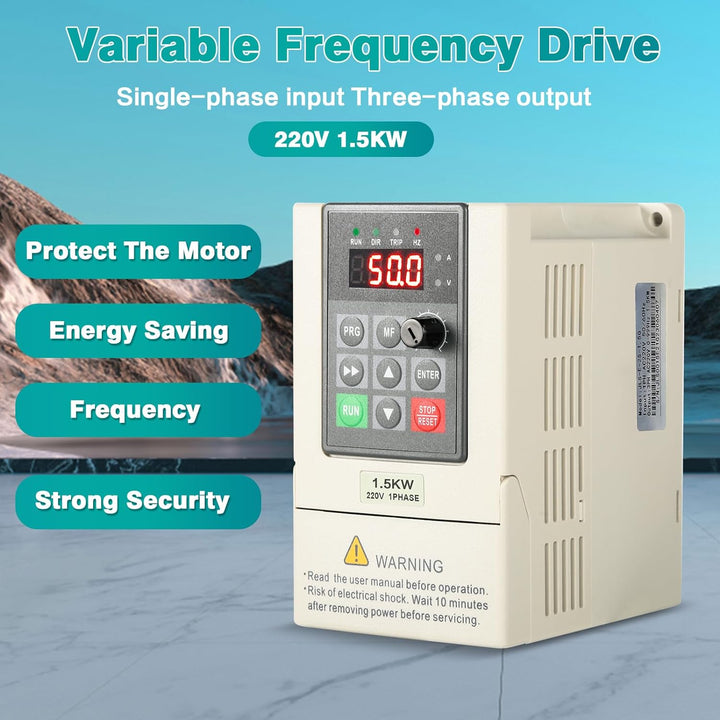 Jadeshay Frequenzumrichter, 220V 1.5 kW VFD Frequenzumrichter 1 Phasiger Eingang 3 Phasiger Ausgang