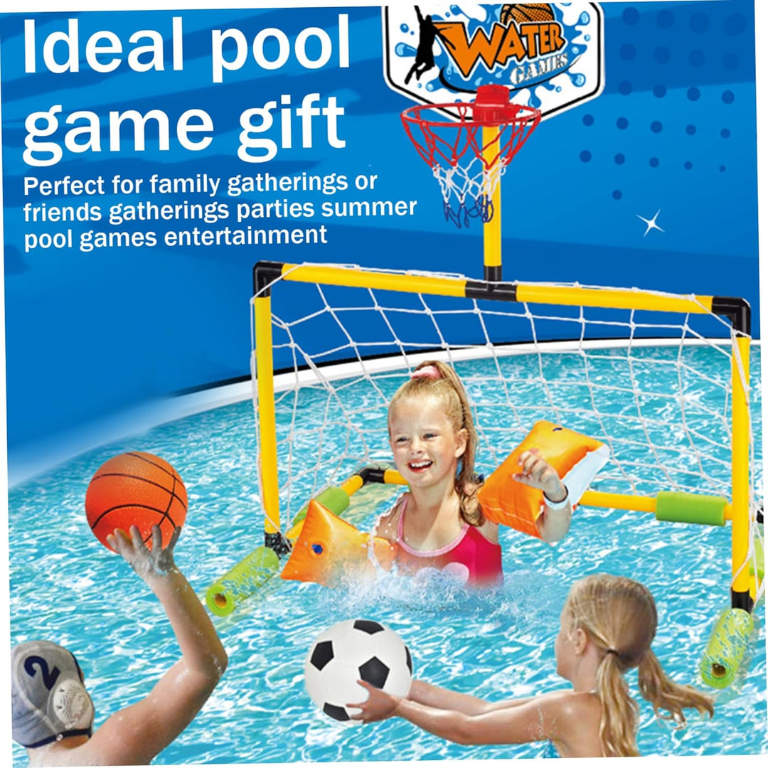 Schwimmender Basketballkorb für Pool, 2-in-1-Fussballtor & Pool-Basketballkorb, abnehmbares Tor mit