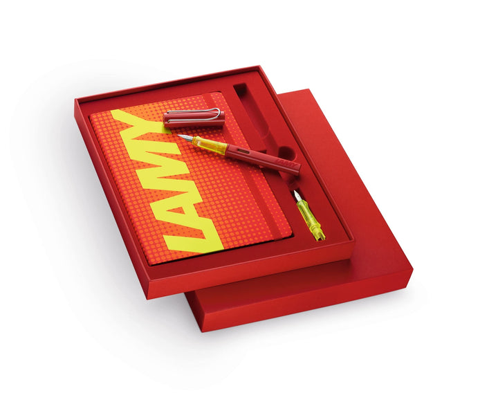 LAMY AL-star Set leichter Füllhalter aus Aluminium in glossy red mit ergonomischem Griff und poliert