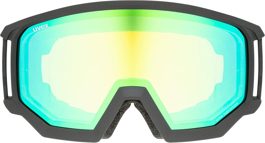uvex Unisex Athletic Fm Skibrille (1er Pack) Einheitsgrösse black matt/green-LGL, Einheitsgrösse bla