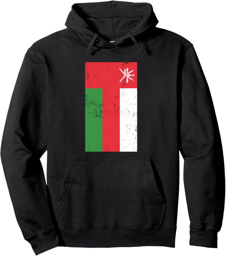 Sultanate of Oman Middle East Muscat Distressed Flag Pullover Hoodie