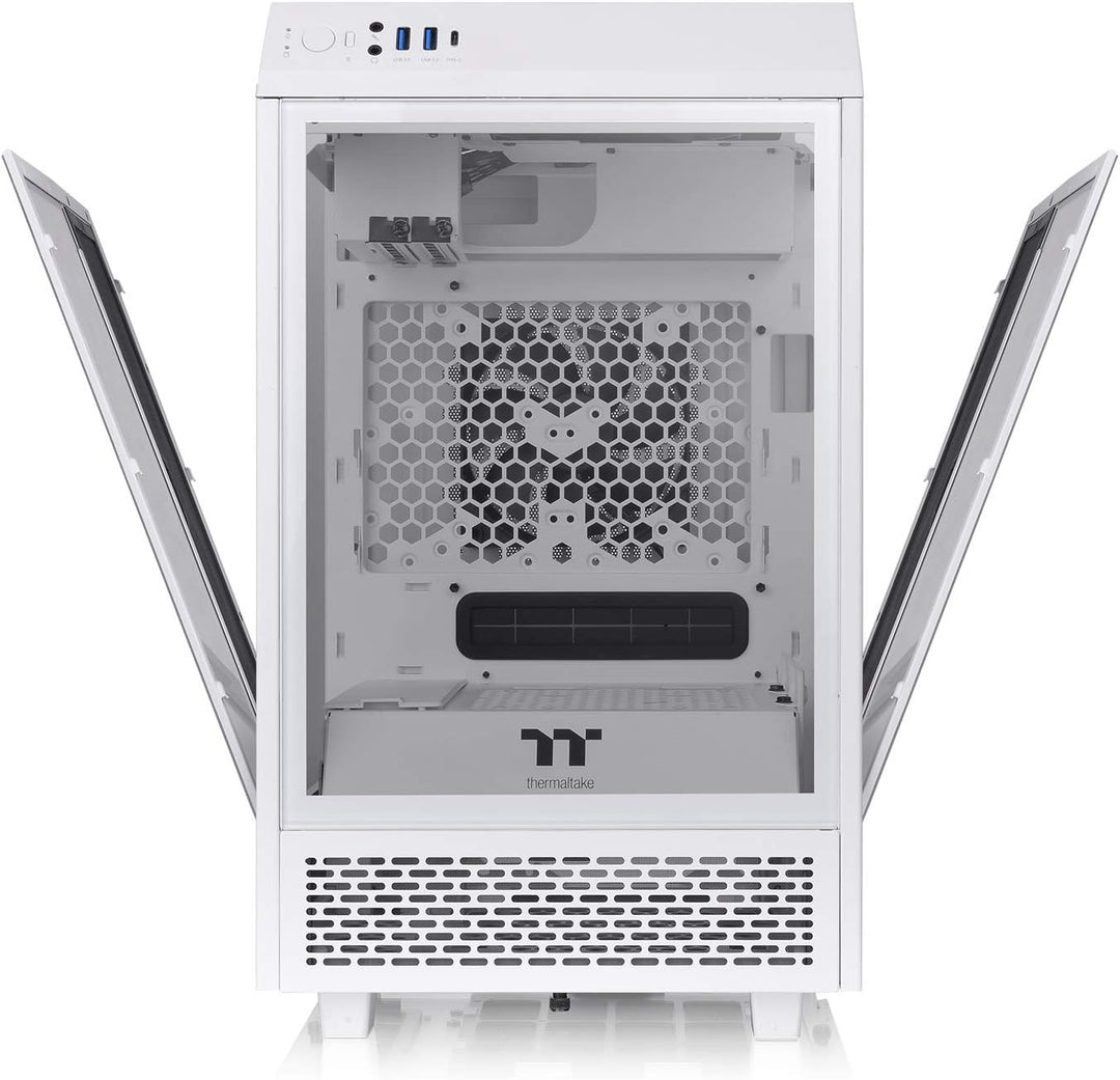 Thermaltake The Tower 100 Mini Snow Mini-ITX-PC-Gehäuse 3 x gehärtetes 4mm Glasseitenteil weiss CA-1