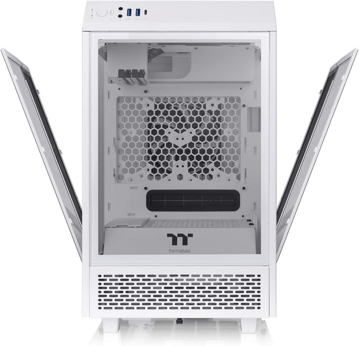 Thermaltake The Tower 100 Mini Snow Mini-ITX-PC-Gehäuse 3 x gehärtetes 4mm Glasseitenteil weiss CA-1