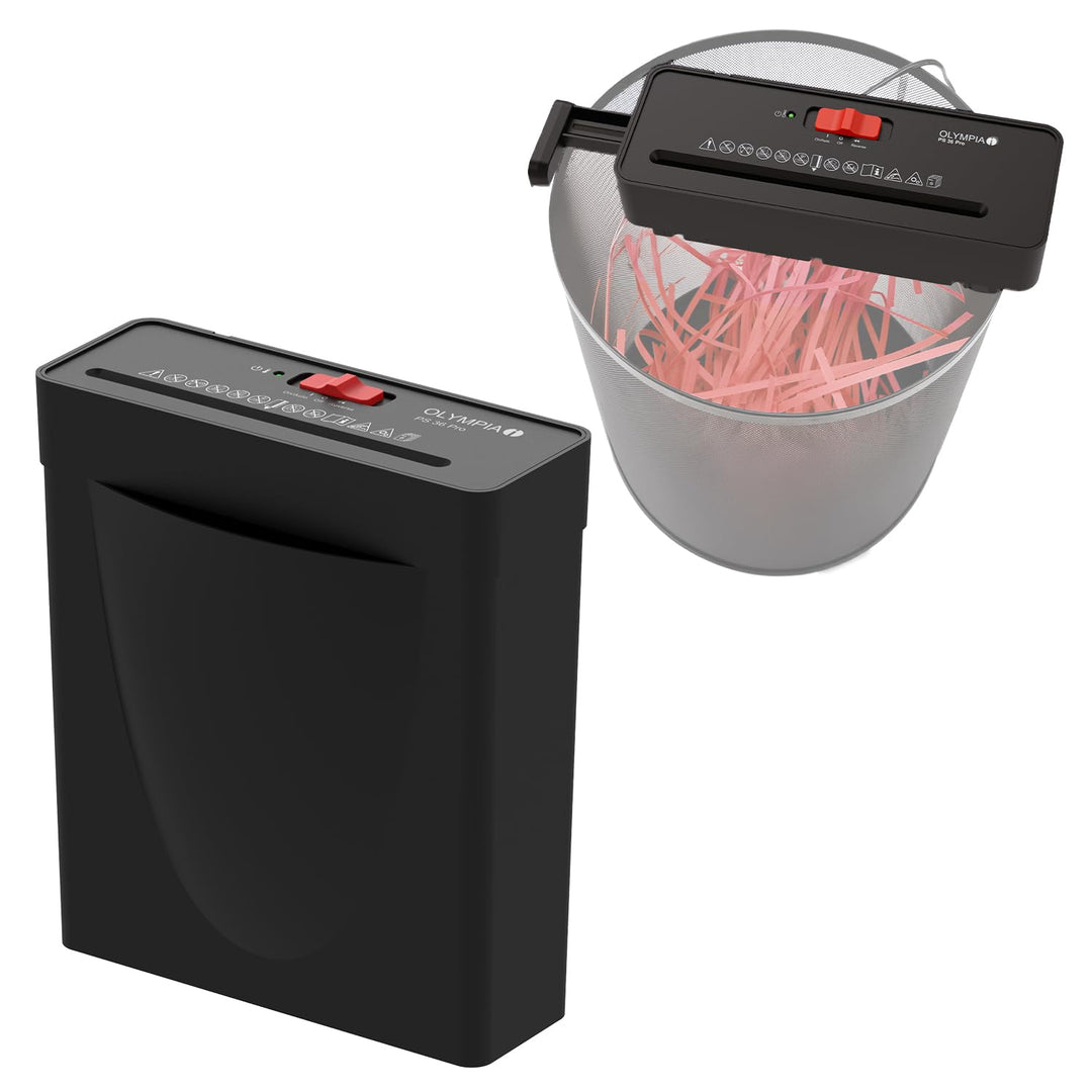 OLYMPIA PS 36 Pro Aktenvernichter | Papierschredder mit Streifenschnitt 6 mm | Schredder Aktenvernic