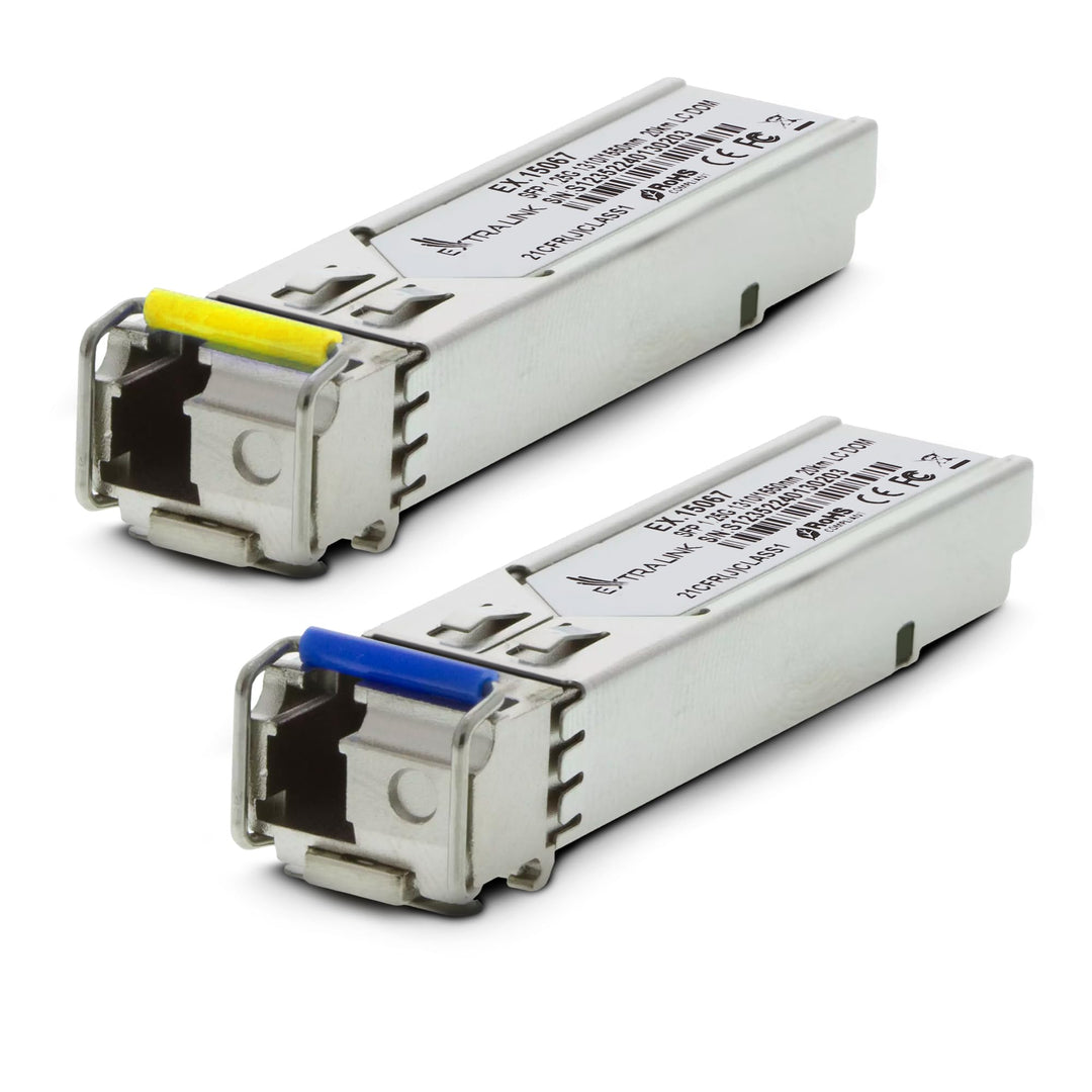 Extralink WDM SFP Modul Singlemode 1.25G SC 1310/1550nm bis 20km – Kompatibel mit HP ARUBA – Gigabit