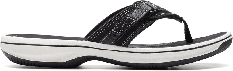 Clarks Damen Breeze Sea Flipflop 38 EU Black Synthetic, 38 EU Black Synthetic