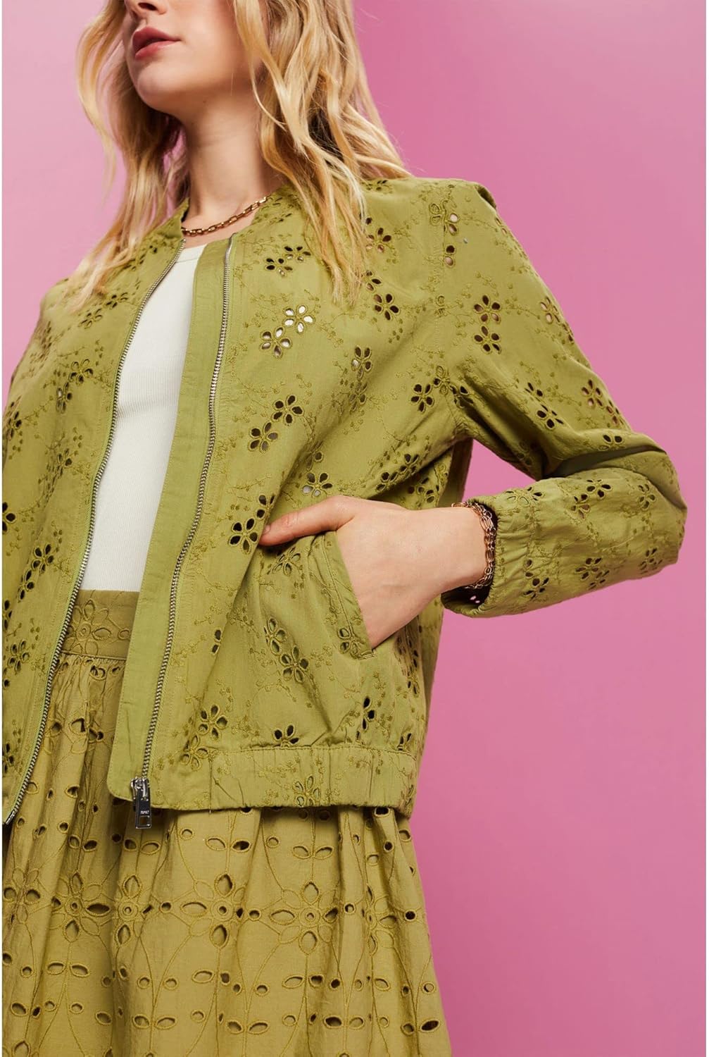 ESPRIT Damen Jacke, L 325/Pistachio Green