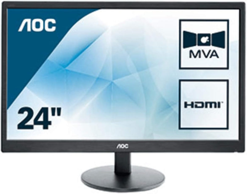 AOC M2470SWH - 24-Zoll-FHD-Monitor, 60 Hz, 5 ms, MVA, Lautsprecher (1920 x 1080 bei 60 Hz, 250 cd/m²