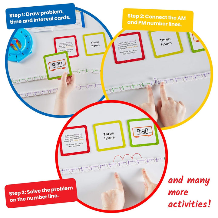 Learning Resources Arbeitsgruppen-Set „Rechnen mit Zeitintervallen“, 16 Spiele und Aktivitäten, Zahl