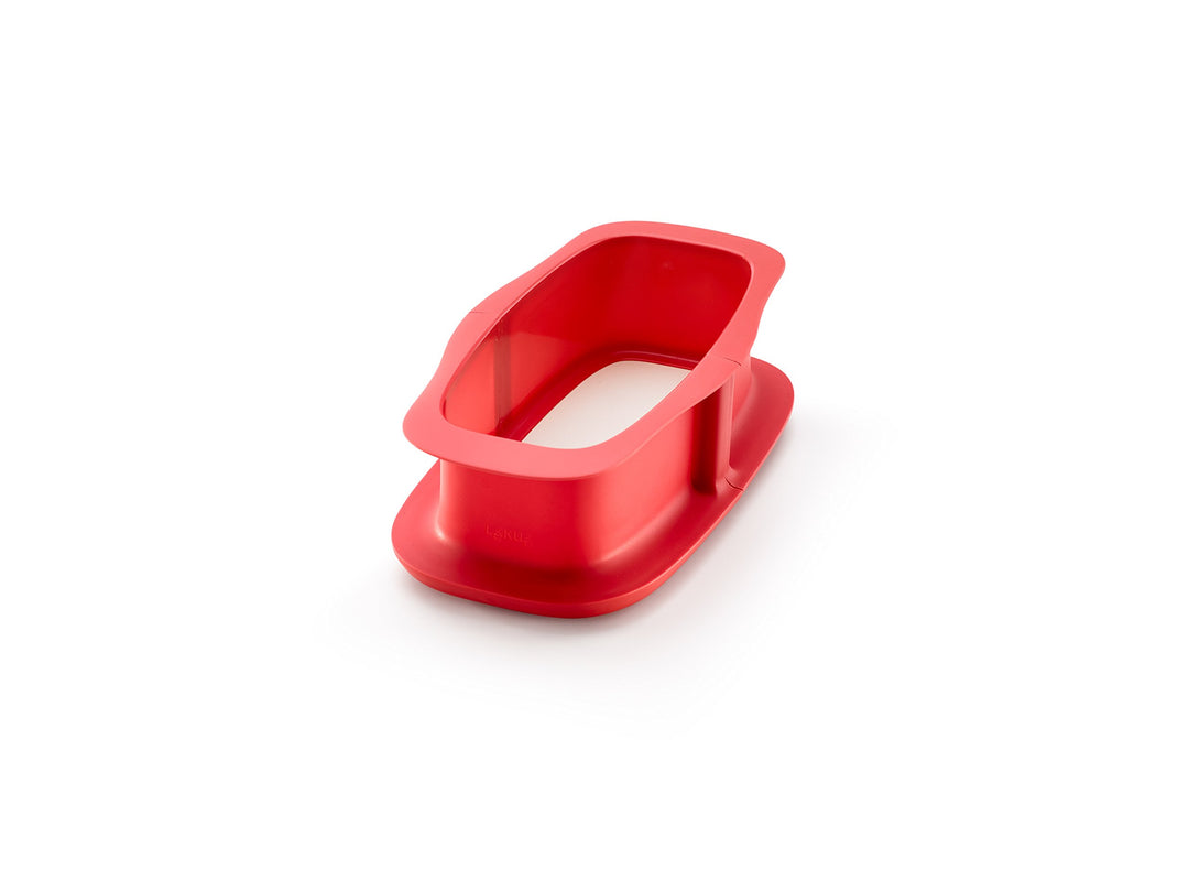 Lékué Duo, rechteckige Springform, Keramik und Silikon, rot, 24 cm Rechteckig 24 cm, Rechteckig 24 c