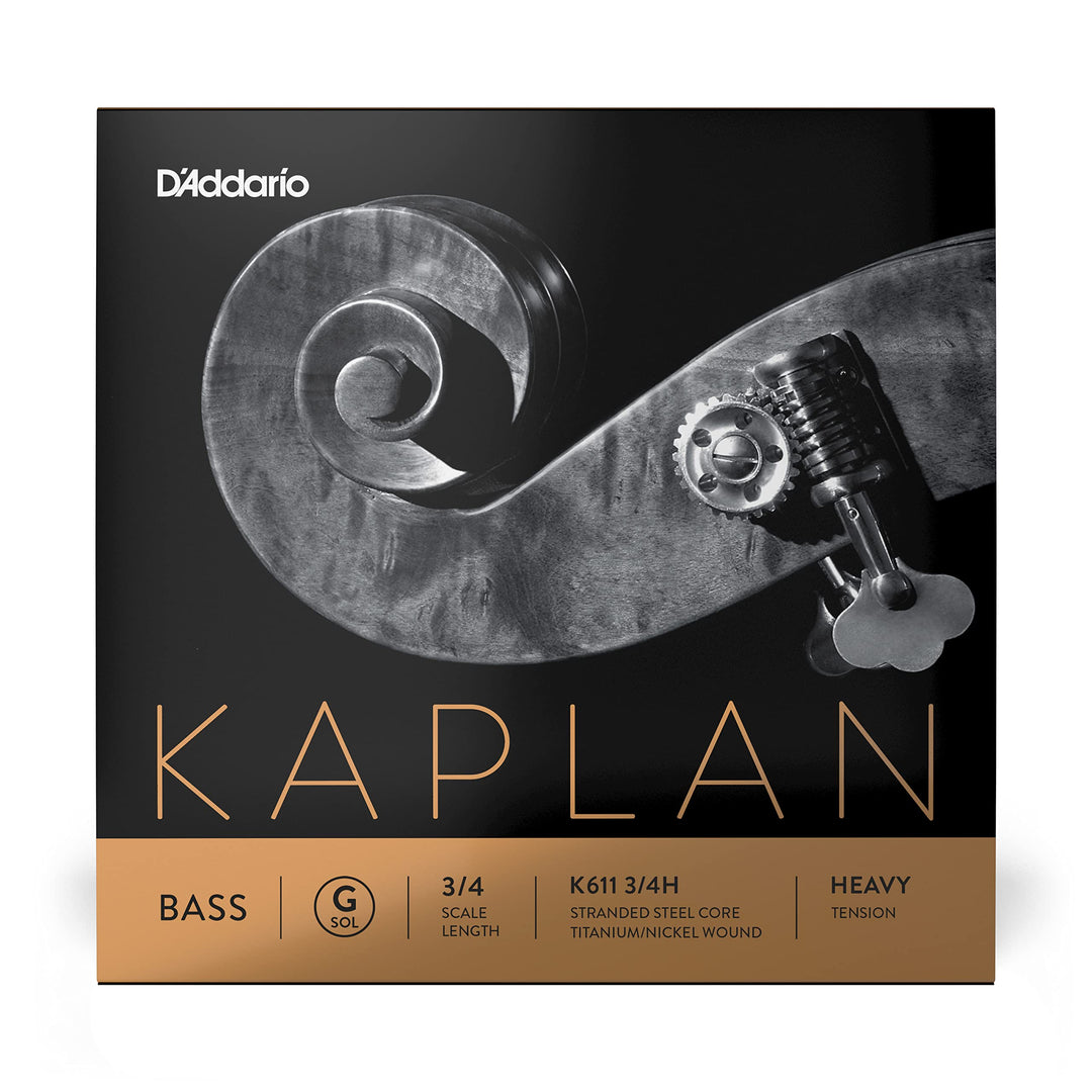 D'Addario Kaplan Bass-Saite - Einzelsaite G - K611 3/4H - Für Kontrabass, Kontrabass - 3/4 Skala, Ho