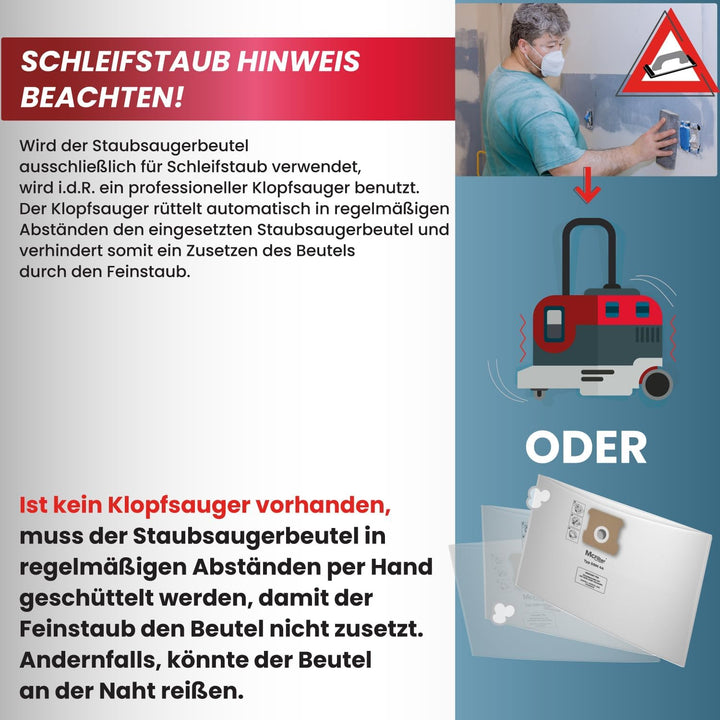 McFilter | 20 Staubsaugerbeutel 12l | kompatibel für ALLE Einhell 12 Liter Nass-Trockensauger | Schm