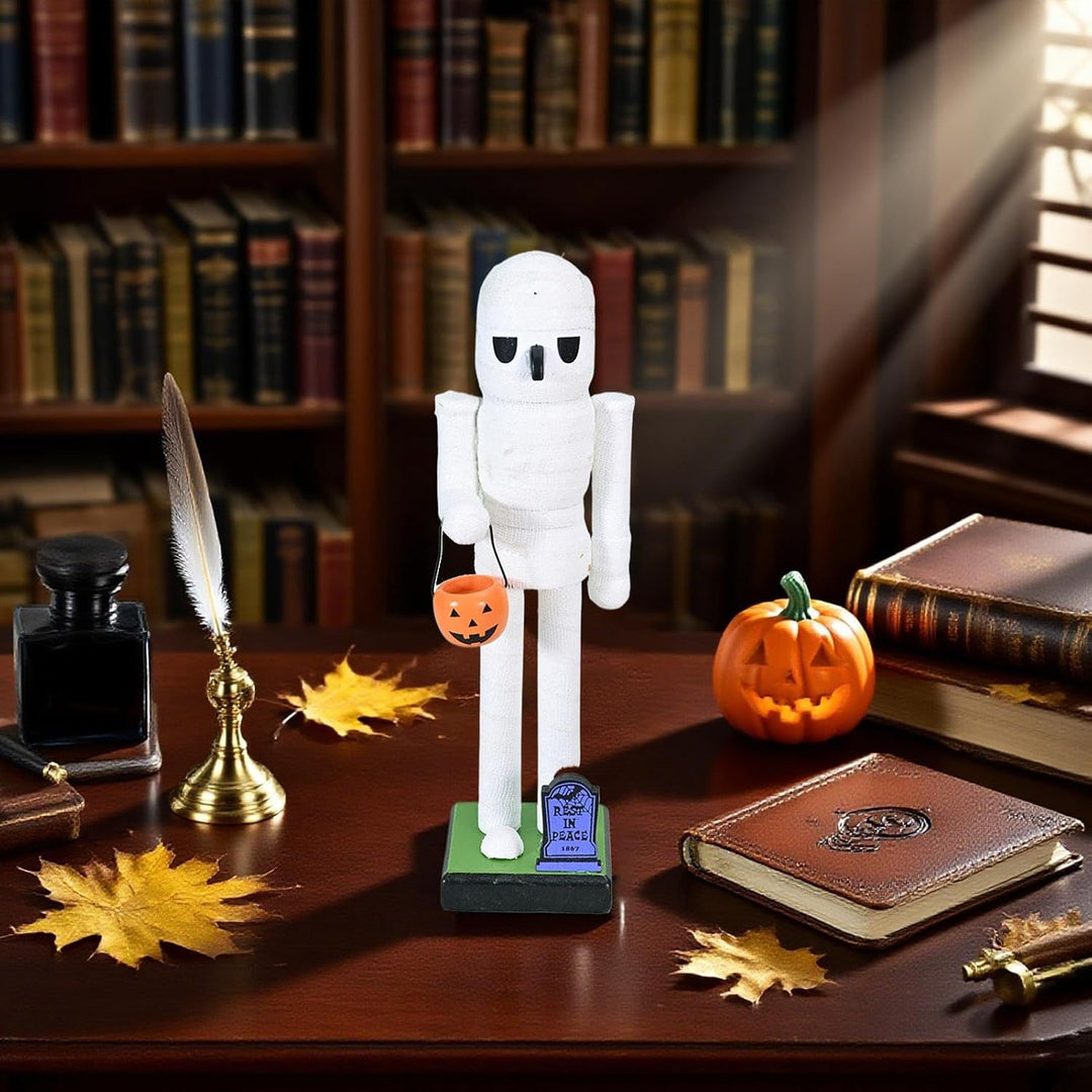 Generisch Halloween Holz-Nussknacker,Dekoration für Feiertage Skelett Kürbis Nussknacker | Geschenkt