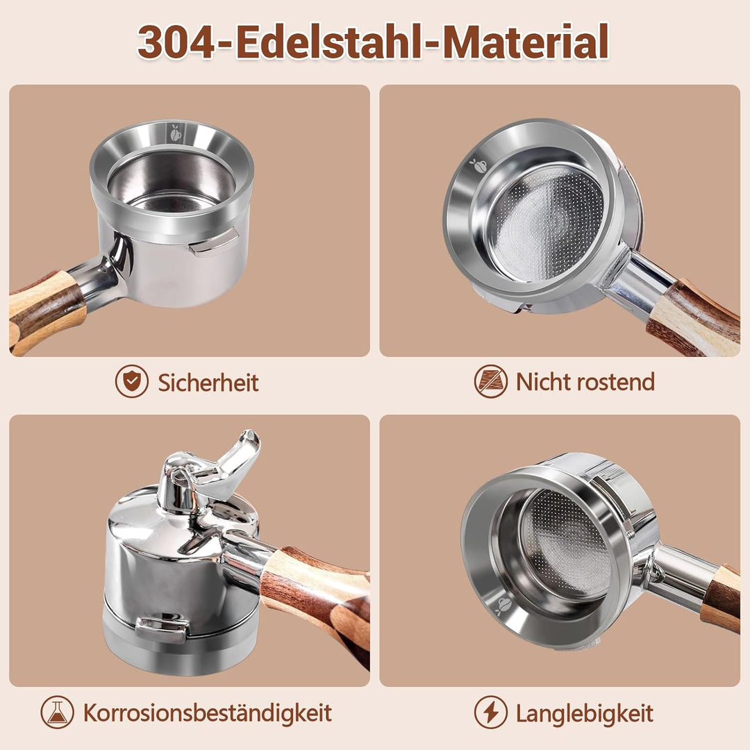 Dosierring 51mm, 304 Edelstahl Espresso Dosiertrichter, Portafilter Trichter mit magnetischen, 51mm